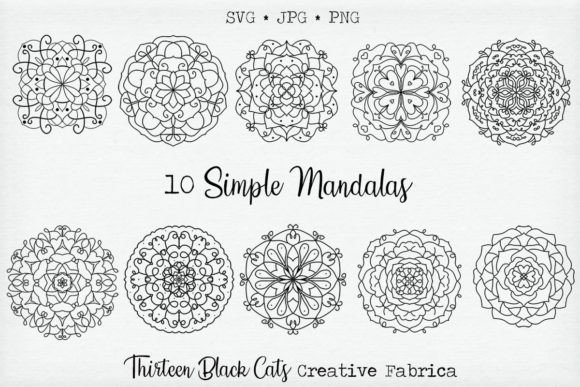 10 Simple Mandalas Medallion: Graphics & Illustrations