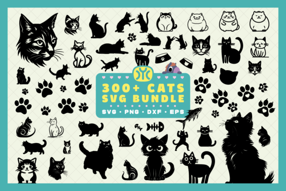 300 Cats SVG Bundle: Graphics for Crafts-Driven Branding
