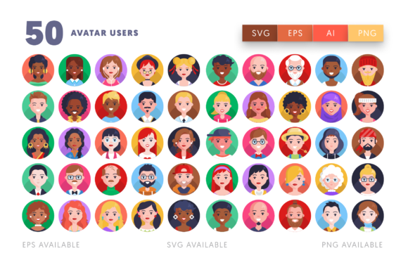 50 Avatar Users Icons: Clean Graphics & Versatile Icons