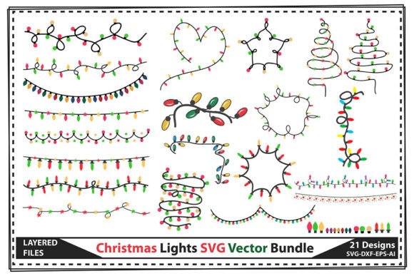 Christmas Lights SVG Vector Bundle: Graphics for Crafts Brands