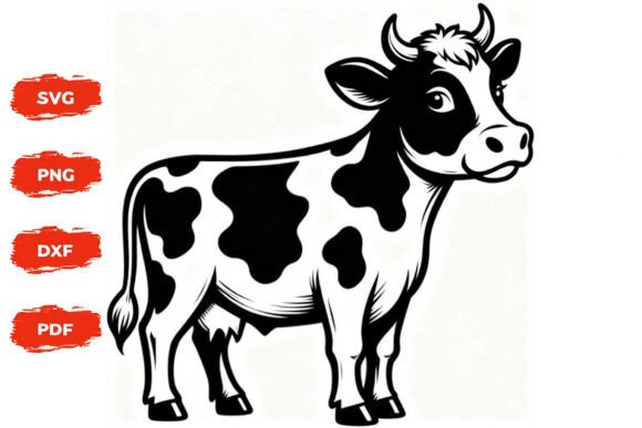 Cute Cow SVG Clipart Farm Animal