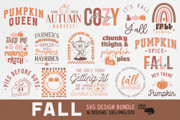 Fall SVG PNG Bundle: Graphics for Crafts