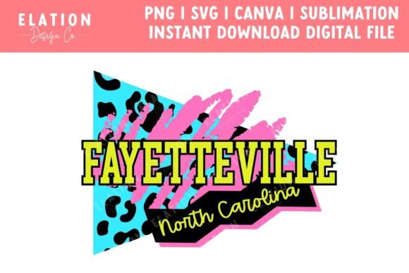 Fayetteville NC Retro 80s Graphics for Crafts