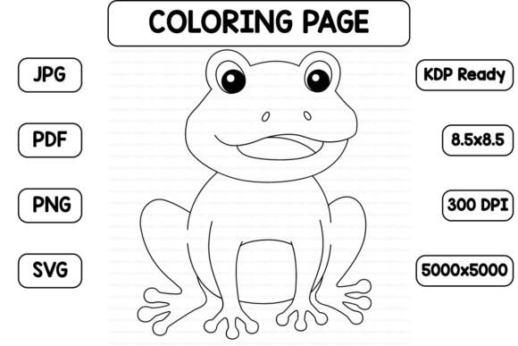 Frog Coloring Page Isolated for Kids: Graphics & Coloring Pages Amp