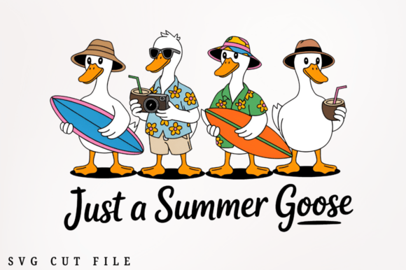 Just a Summer Goose PNG Design: Playful Illustrations for Local Branding