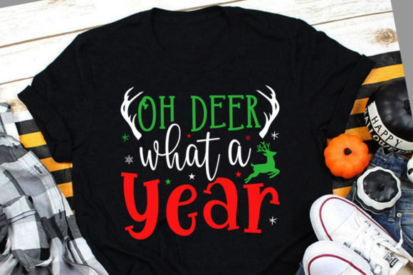 Oh Deer What a Year Christmas Craft SVG: Graphics for Print Templates