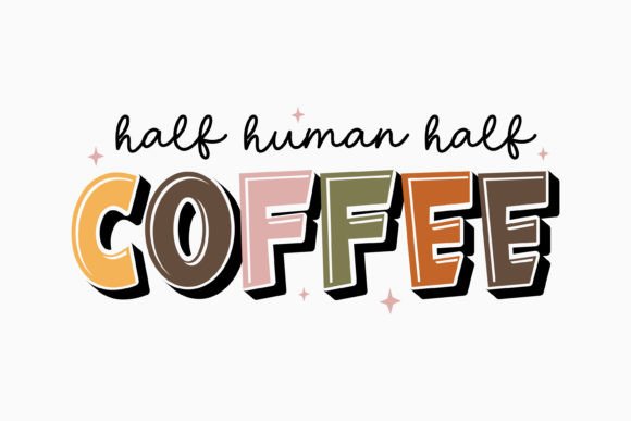 Retro Coffee SVG Half Human Half Coffee