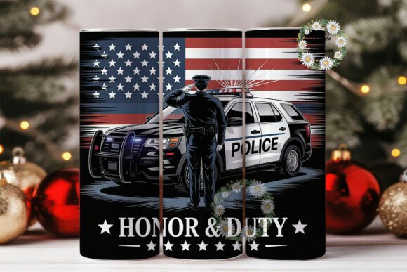 Thin Blue Line Police Tumbler Wrap Graphics