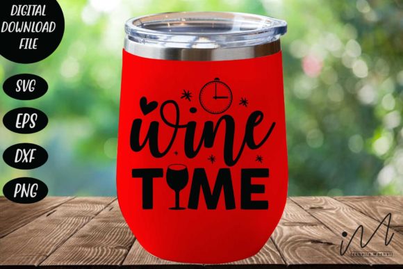 Wine Time Tumbler SVG: Graphics for Crafts & Creative Branding