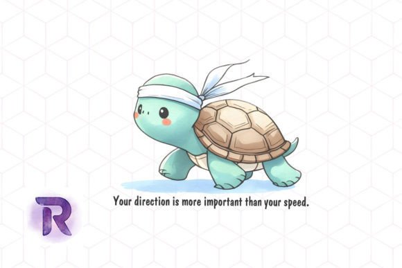 Wise Turtle Motivation Sublimation Graphics for Crafts